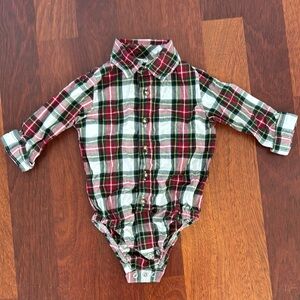 Carter's Red and Green Plaid Baby Shirt